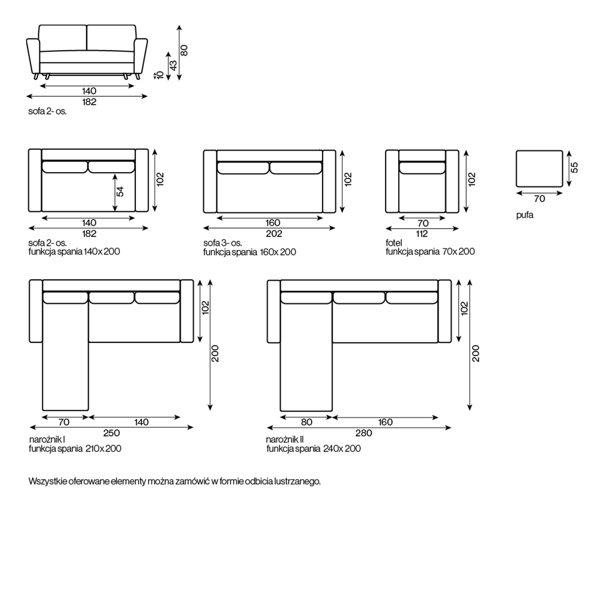 Sofa Madera z funkcją spania 140x200 - obrazek 3