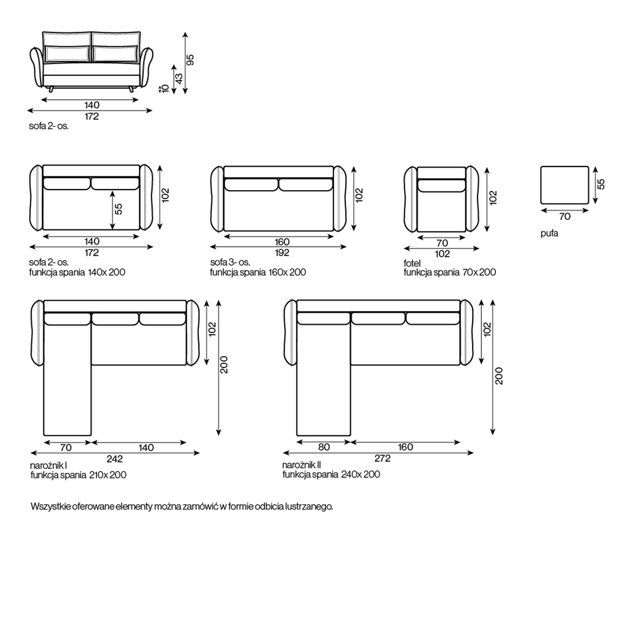 Sofa Madera Soft z funkcją spania 160x200 - obrazek 3