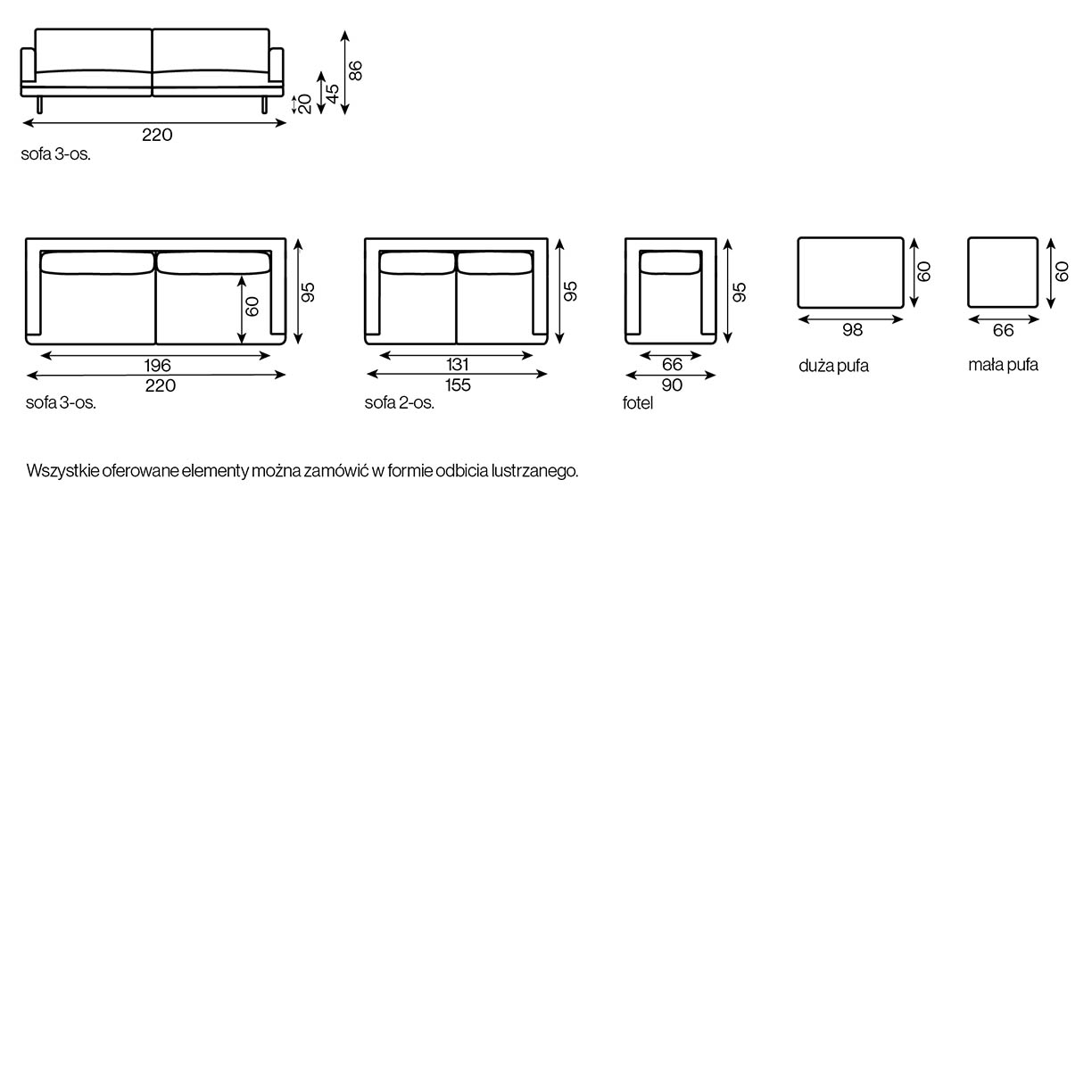 Sofa Asti trzyosobowa - obrazek 2