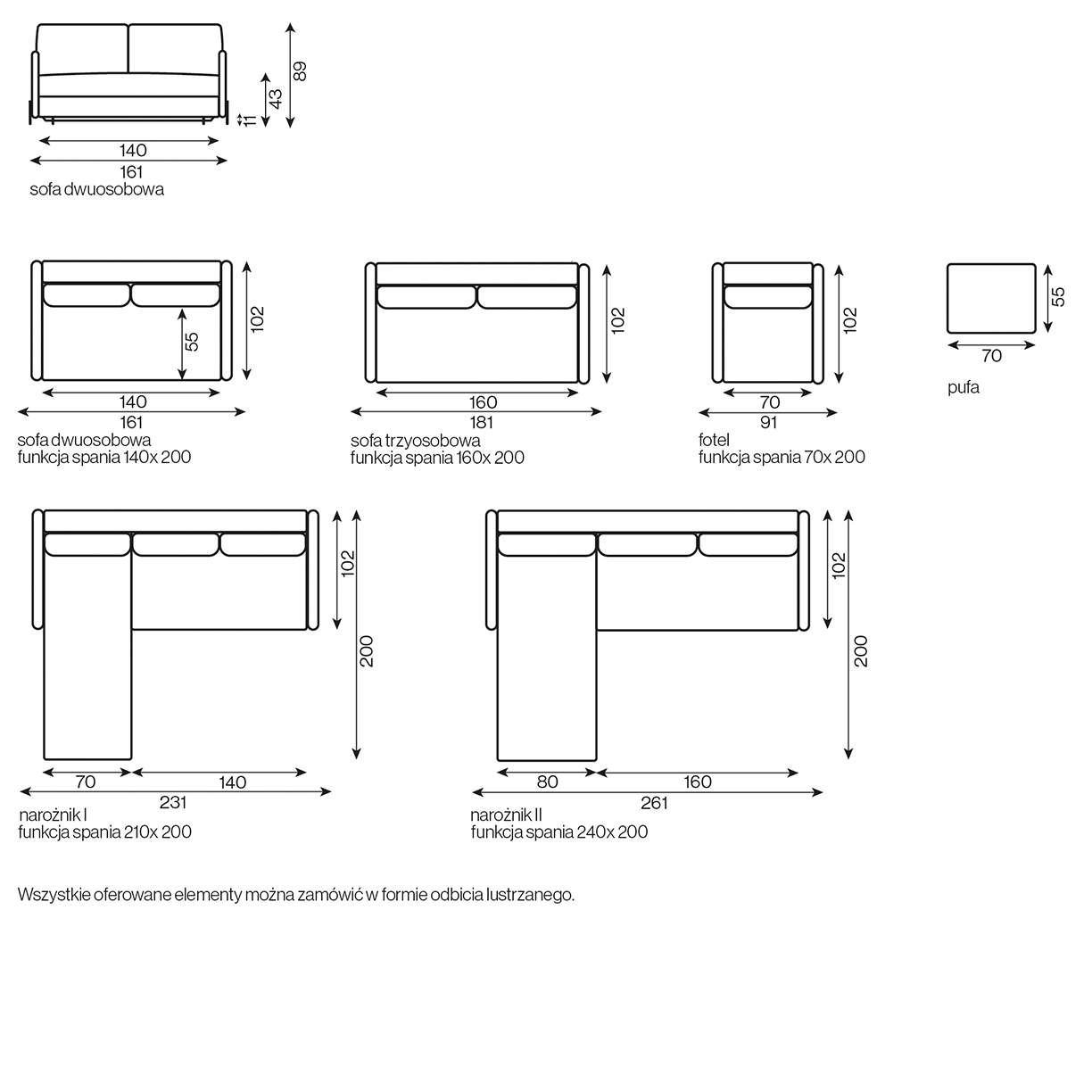 Narożnik Madera Slim z funkcją spania 210×200 - obrazek 3